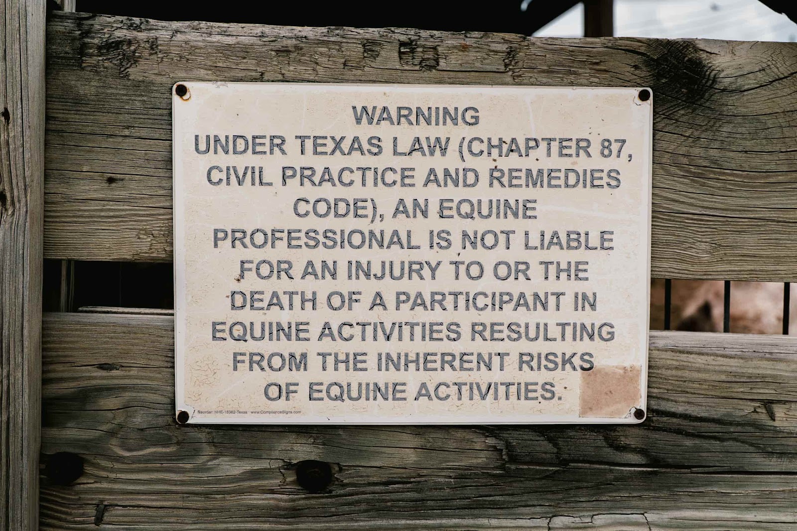 Warning Sign For Horse Riding In Fort Worth Stockyards