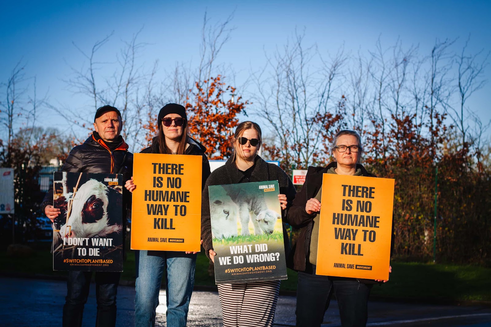 Activists at slaughterhouse vigil