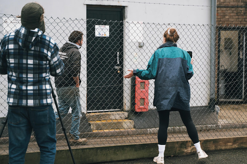 Activists confront farmer at St Merryn's Meat Slaughterhouse, Bodmin, Cornwall