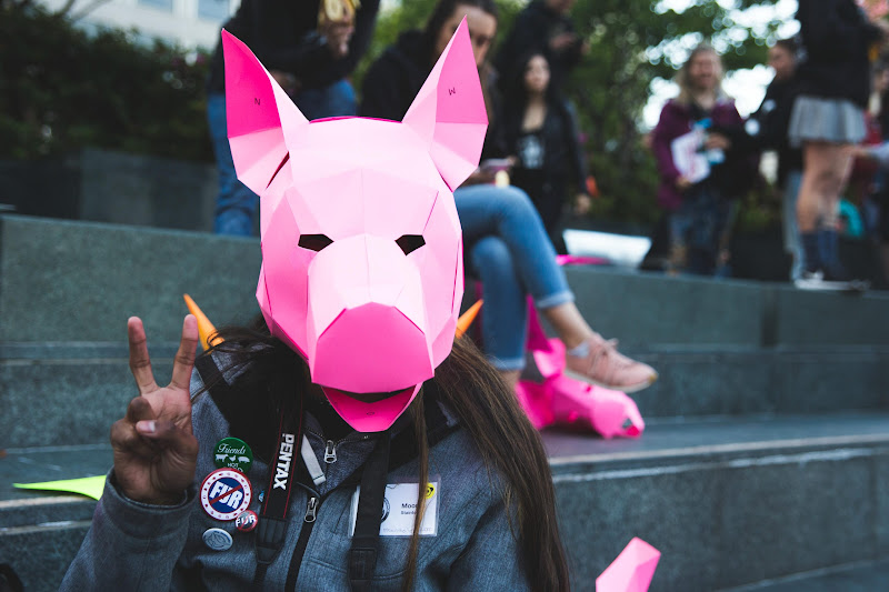 Pig Mask - ALC Animal Rights March - San Francisco, USA