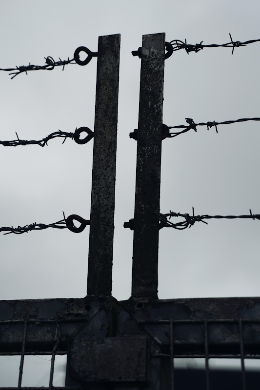 Barned wire at St Merryn's Meat Slaughterhouse, Bodmin, Cornwall