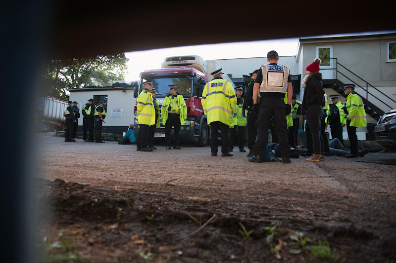 Police Dealing With Activists At Slaughterhouse Action