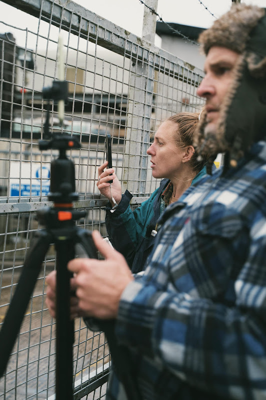 Activists filme into slaughterhouse grounds. St Merryn's Meat Slaughterhouse, Bodmin, Cornwall