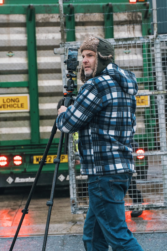 Activist filming at St Merryn's Meat Slaughterhouse, Bodmin, Cornwall